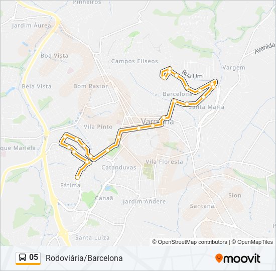 Mapa de 05 de autobús