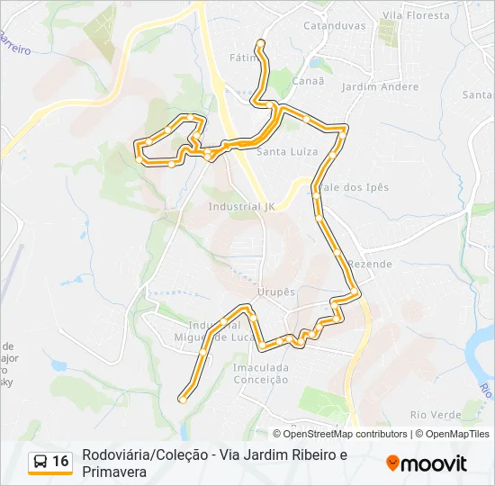 16 Bus Line Map