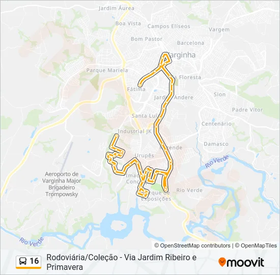 16 Bus Line Map