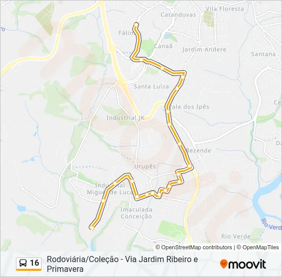 16 Bus Line Map