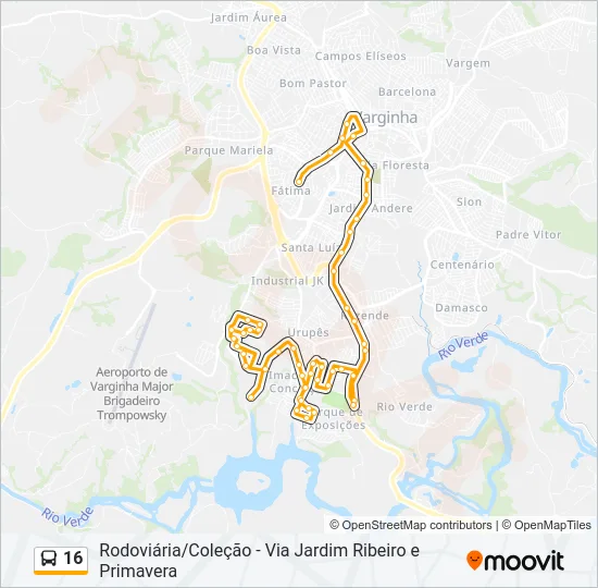 16 Bus Line Map