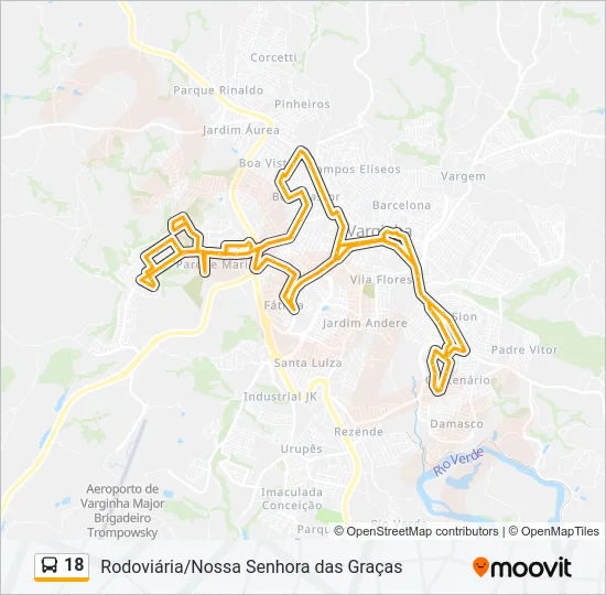 18 Bus Line Map