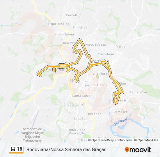 18 Bus Line Map