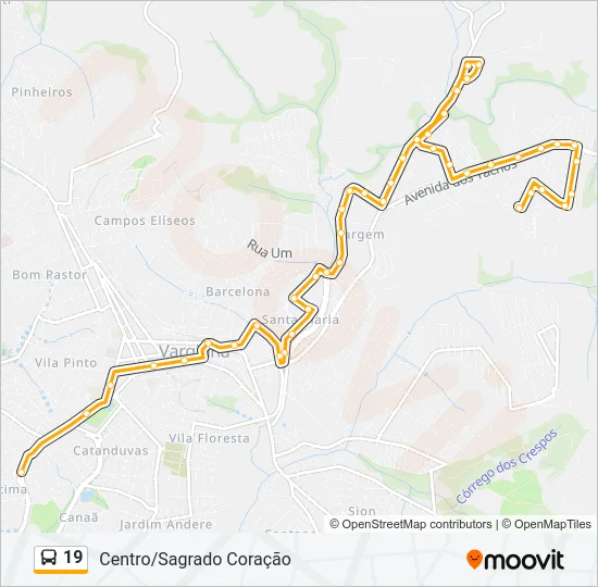 19 Bus Line Map