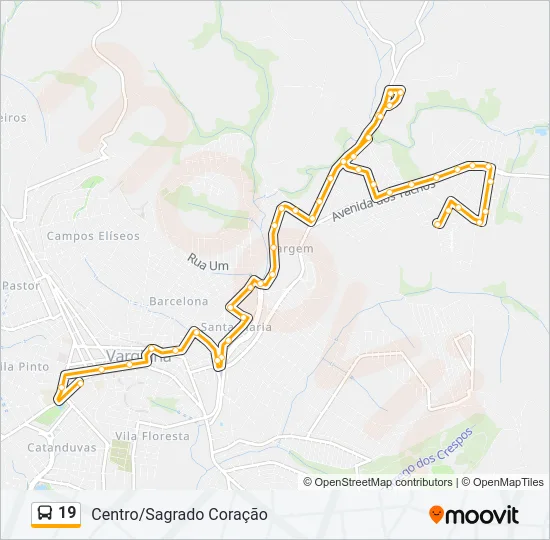 19 Bus Line Map