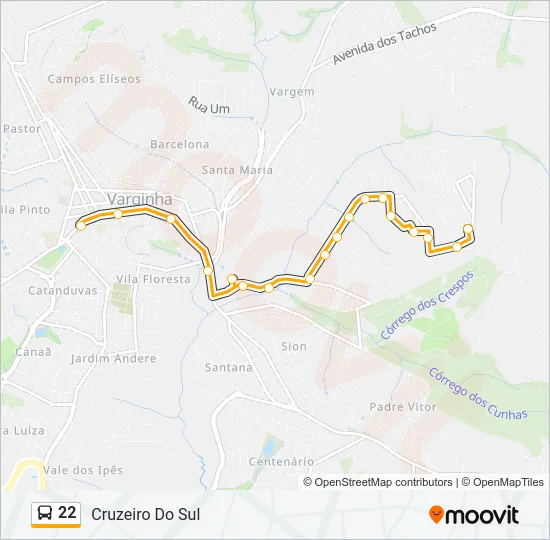 22 Bus Line Map