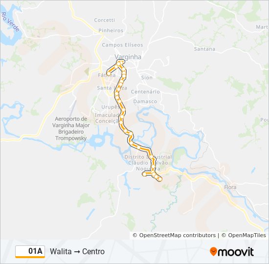 Mapa de 01A de autobús