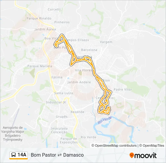 14A Bus Line Map