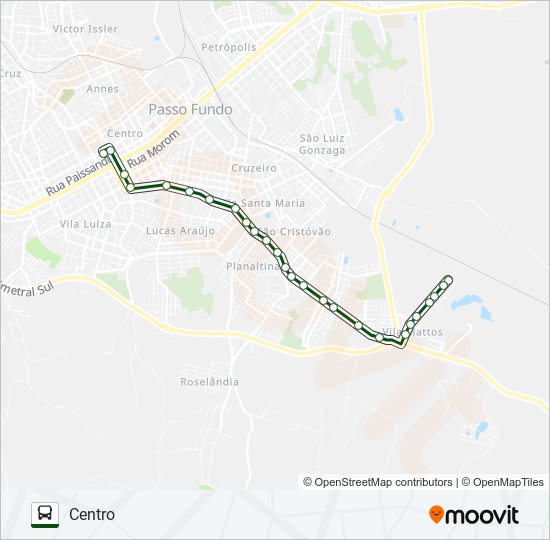 Mapa da linha 22 CENTRO / MAGGI de ônibus