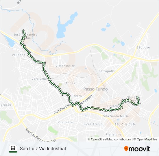 Mapa da linha 15 SÃO LUIZ / ZACCHIA de ônibus