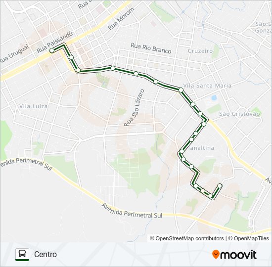 Mapa da linha 07 HÍPICA / PLANALTINA de ônibus