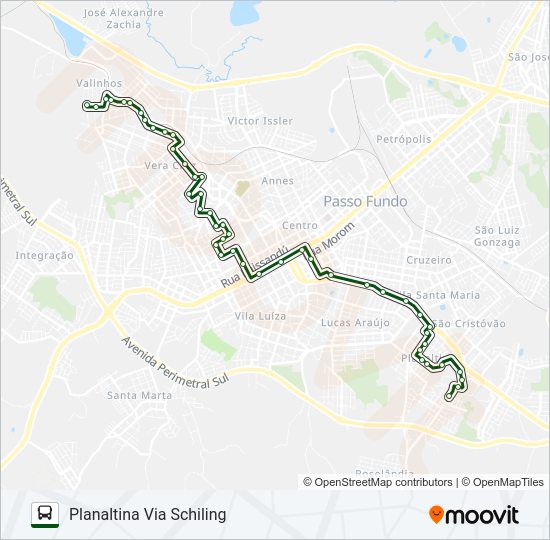 Mapa da linha 07 HÍPICA / PLANALTINA de ônibus