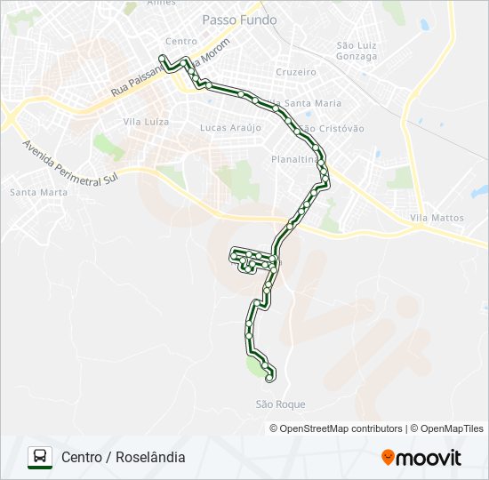 Mapa de 26 CENTRO / ROSELÂNDIA de autobús