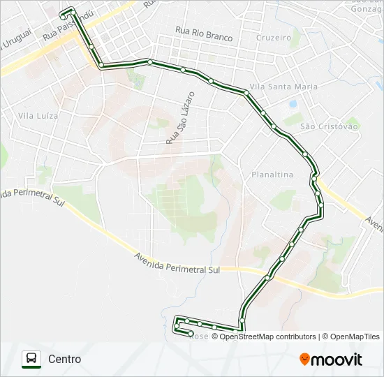 26 CENTRO / ROSELÂNDIA Bus Line Map