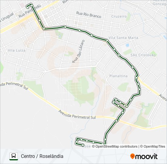 26 CENTRO / ROSELÂNDIA bus Line Map