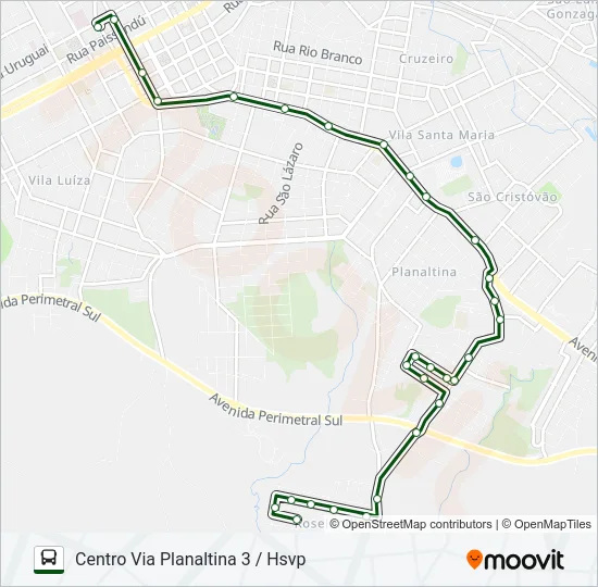 26 CENTRO / ROSELÂNDIA Bus Line Map