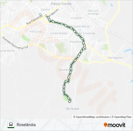 26 CENTRO / ROSELÂNDIA Bus Line Map