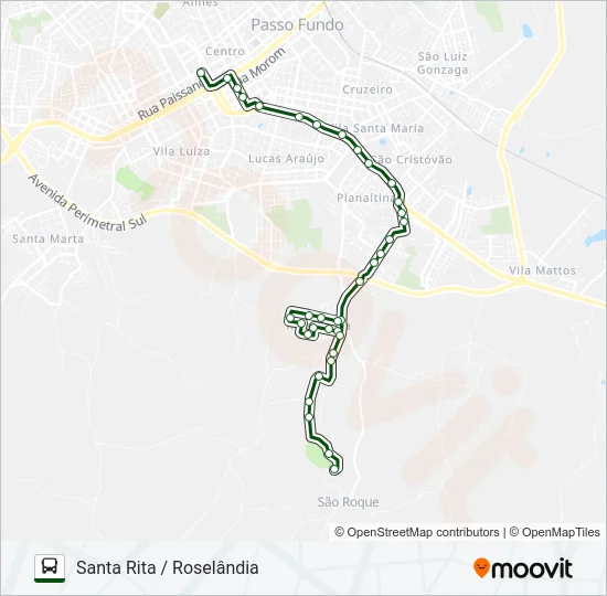 26 CENTRO / ROSELÂNDIA Bus Line Map
