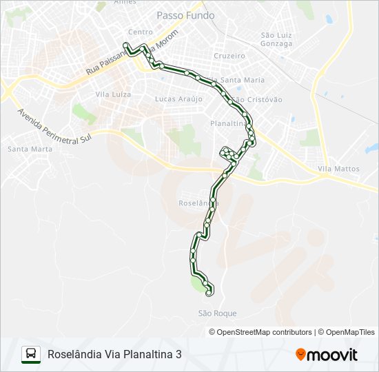 26 CENTRO / ROSELÂNDIA bus Line Map