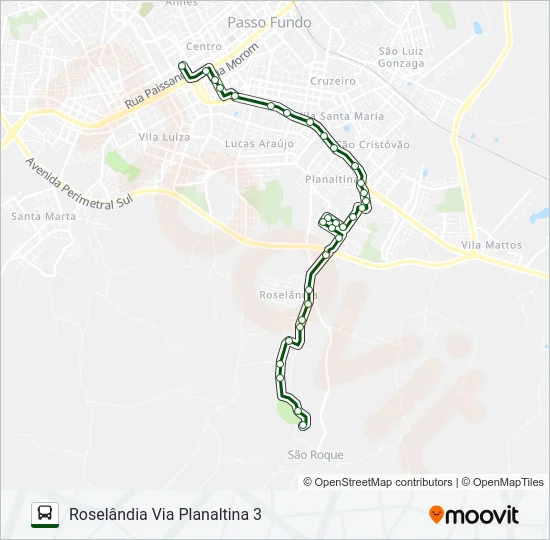 26 CENTRO / ROSELÂNDIA Bus Line Map