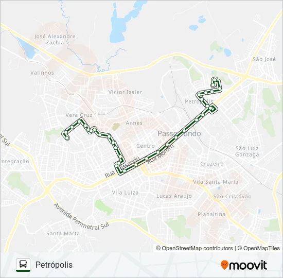 05 OPERÁRIA / PETRÓPOLIS Bus Line Map