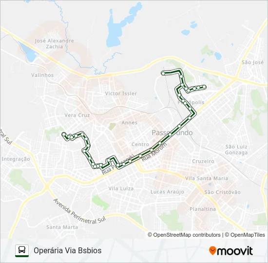 05 OPERÁRIA / PETRÓPOLIS Bus Line Map