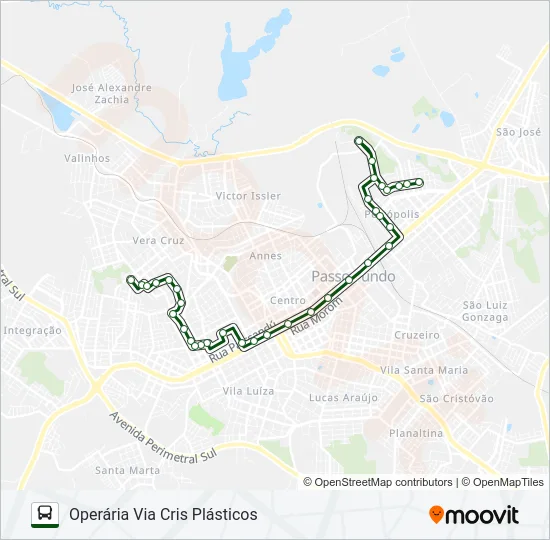 05 OPERÁRIA / PETRÓPOLIS Bus Line Map