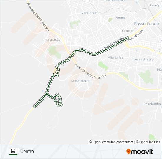 Mapa da linha TA1 SÃO JOSÉ / SEMINÁRIO de ônibus