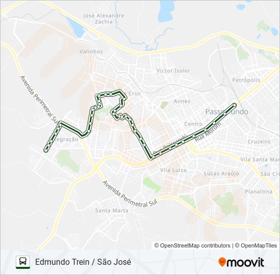 03 EDMUNDO TREIN / SÃO JOSÉ bus Line Map