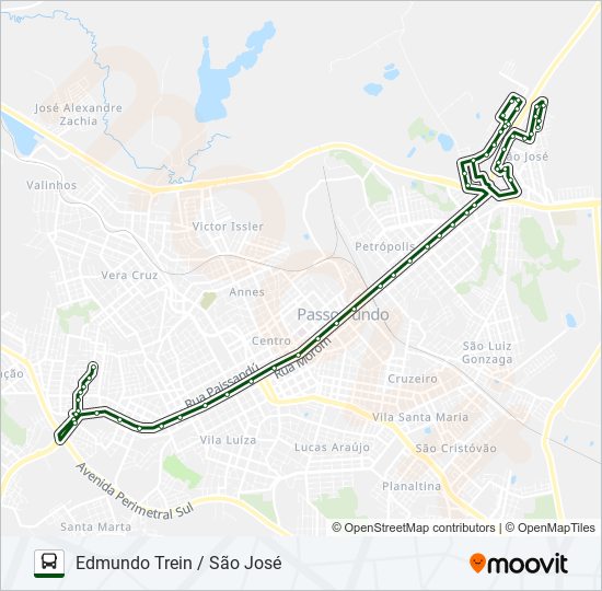 03 EDMUNDO TREIN / SÃO JOSÉ bus Line Map