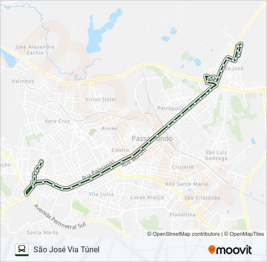 Mapa de 03 EDMUNDO TREIN / SÃO JOSÉ de autobús