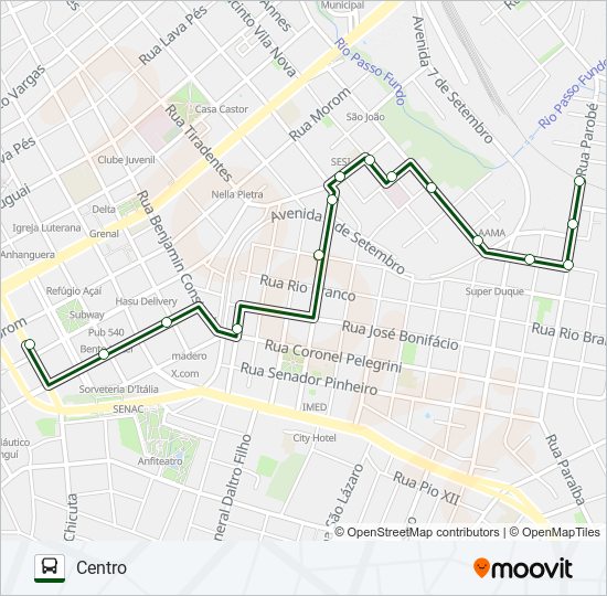 Mapa da linha 12 SANTA MARTA / ENTRE RIOS de ônibus