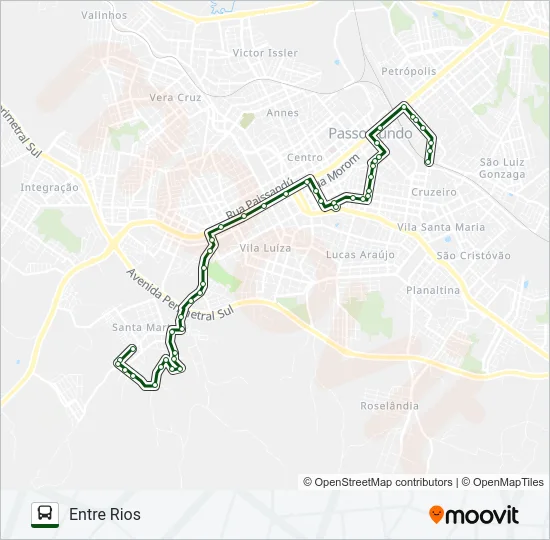 12 SANTA MARTA / ENTRE RIOS Bus Line Map