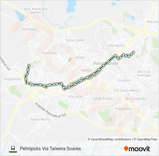 20 PETRÓPOLIS / NENÊ GRAEFF Bus Line Map