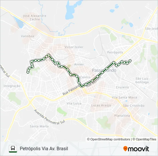 20 PETRÓPOLIS / NENÊ GRAEFF Bus Line Map