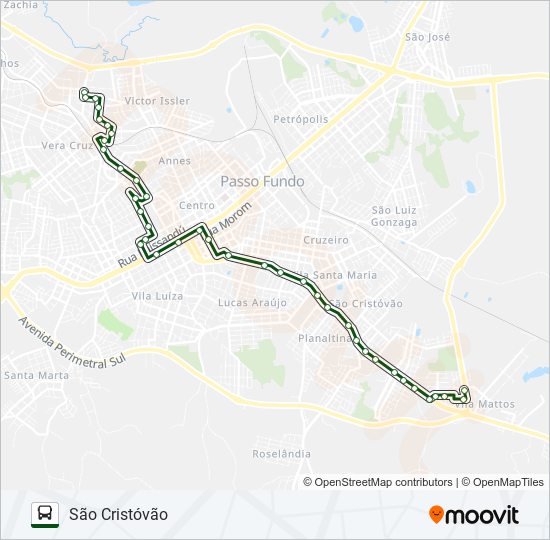 Mapa de 01 VERA CRUZ / SÃO CRISTOVÃO de autobús