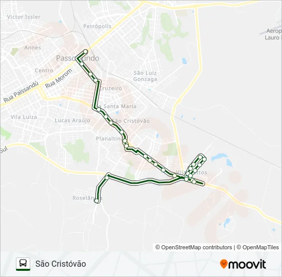 01 VERA CRUZ / SÃO CRISTOVÃO Bus Line Map