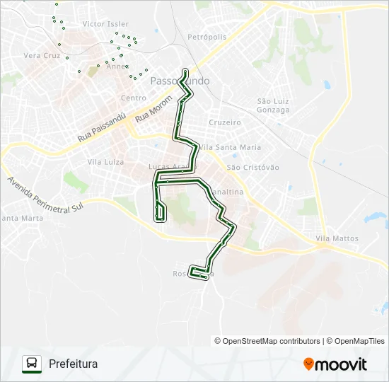 01 VERA CRUZ / SÃO CRISTOVÃO Bus Line Map