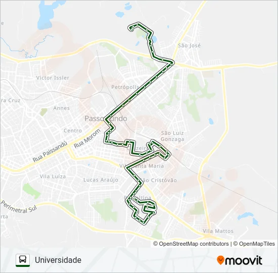 23 PLANALTINA / UNIVERSIDADE Bus Line Map