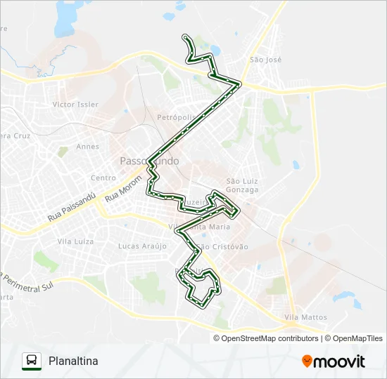 23 PLANALTINA / UNIVERSIDADE Bus Line Map