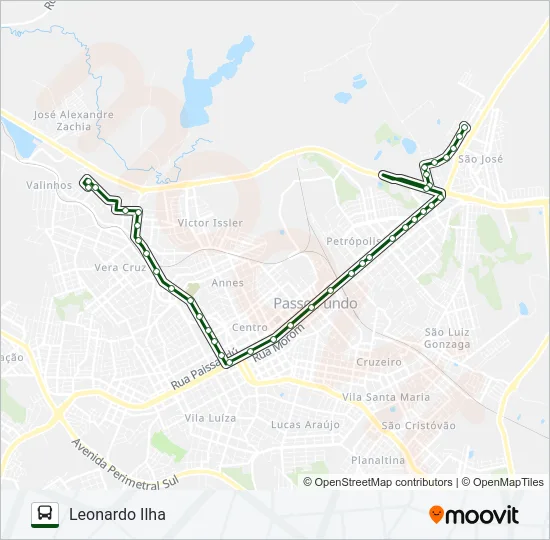 27 LEONARDO ILHA / VERA CRUZ Bus Line Map