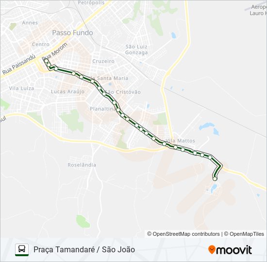 Mapa da linha 09 PRAÇA TAMANDARÉ / SÃO JOÃO de ônibus