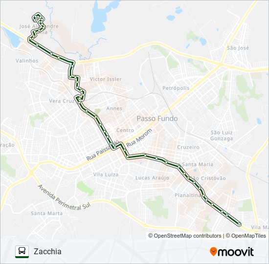 Mapa da linha TA2 VERA CRUZ / SÃO CRISTOVÃO de ônibus