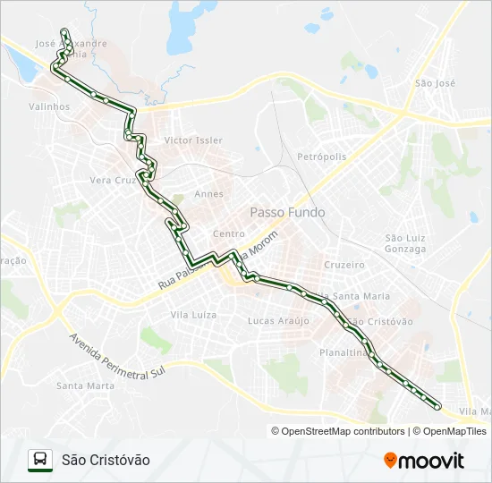 TA2 VERA CRUZ / SÃO CRISTOVÃO Bus Line Map