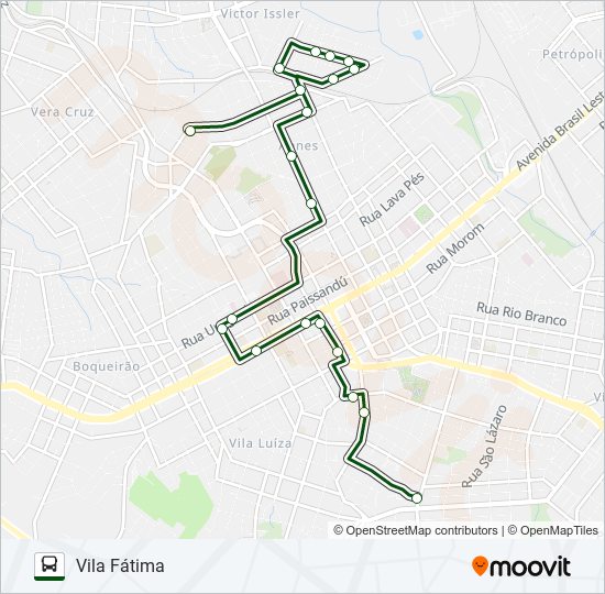 Mapa da linha TA3 VILA FÁTIMA / LUCAS ARAÚJO de ônibus