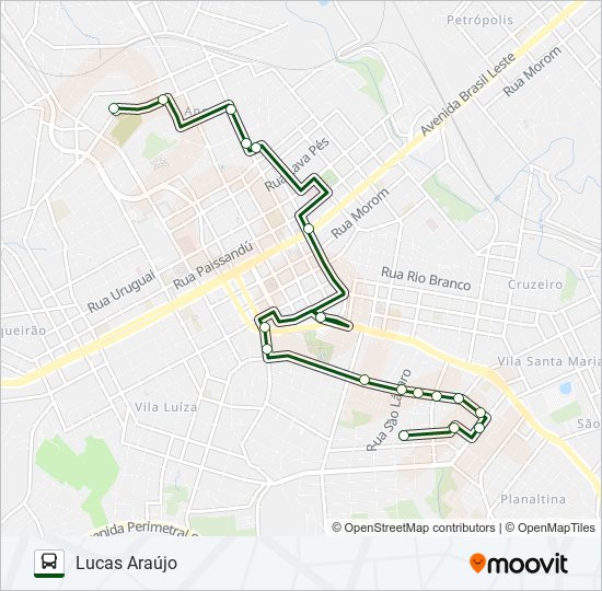 Mapa de TA3 VILA FÁTIMA / LUCAS ARAÚJO de autobús