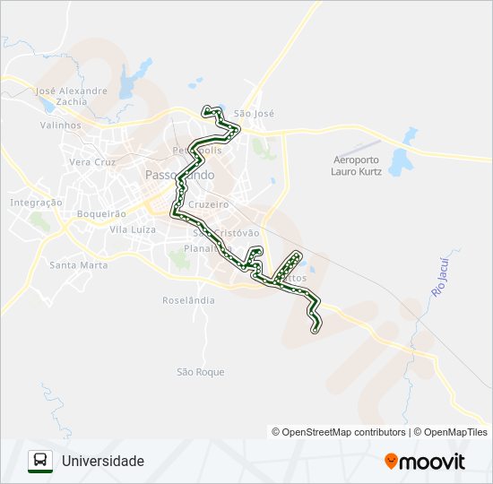 Mapa da linha 17 SÃO CRISTÓVÃO / UNIVERSIDADE de ônibus