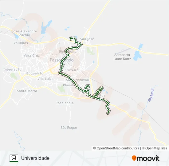 17 SÃO CRISTÓVÃO / UNIVERSIDADE Bus Line Map