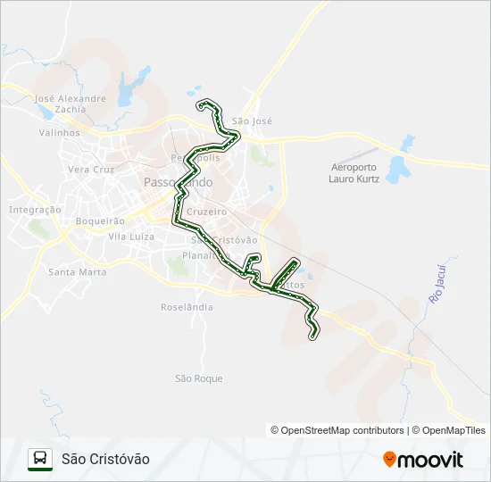 17 SÃO CRISTÓVÃO / UNIVERSIDADE Bus Line Map
