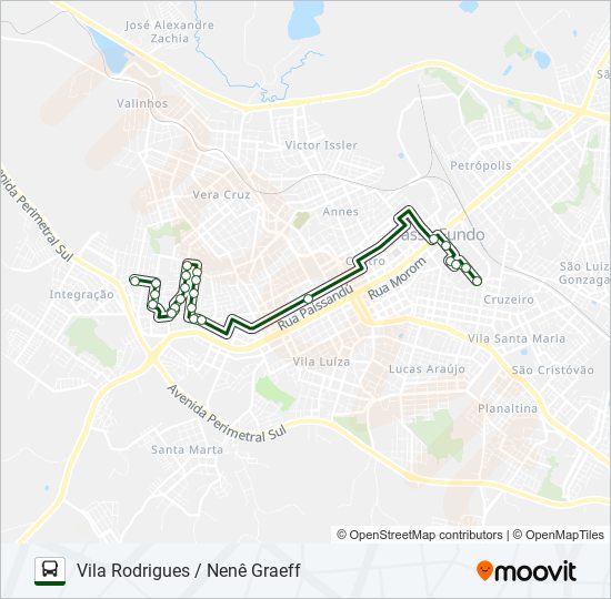 Mapa de TA4 VILA RODRIGUES / NENÊ GRAEFF de autobús